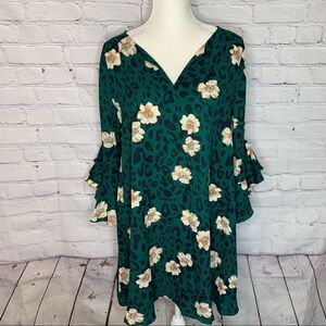 UMGEE Green leopard print and floral dress